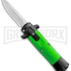 Enzo OTF Green/Black Automatic Keychain Knife - Satin Spear Point Plain 2 Enzo OTF Green/Black Automatic Keychain Knife - Satin Spear Point Plain -Grindworx Enzo Stiletto Mini Green Black Bolsters OTF Auto Satin GX 38905 jr large