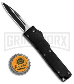 Firecracker Mini Black D/A OTF Automatic Knife - Two Tone Plain 9 Firecracker Mini Black D/A OTF Automatic Knife - Two Tone Plain -Grindworx FIrecracker Mini Black DA OTF Auto TT 2706 1BK GX 35323 LS Bottlecap large