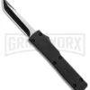 Firecracker Mini Black D/A OTF Automatic Knife - Tanto Two-Tone Plain -Grindworx Firecracker Mini Black DA Auto Tanto TT Plain GX 33656 jr large