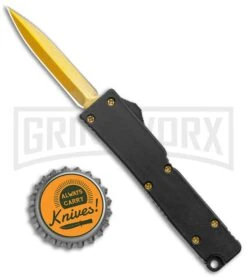 Firecracker Mini Black D/A OTF Automatic Knife - Gold Dagger 9 Firecracker Mini Black D/A OTF Automatic Knife - Gold Dagger -Grindworx Firecracker Mini Black DA OTF Auto Gold Dagger GX 37876 jr bottlecap large