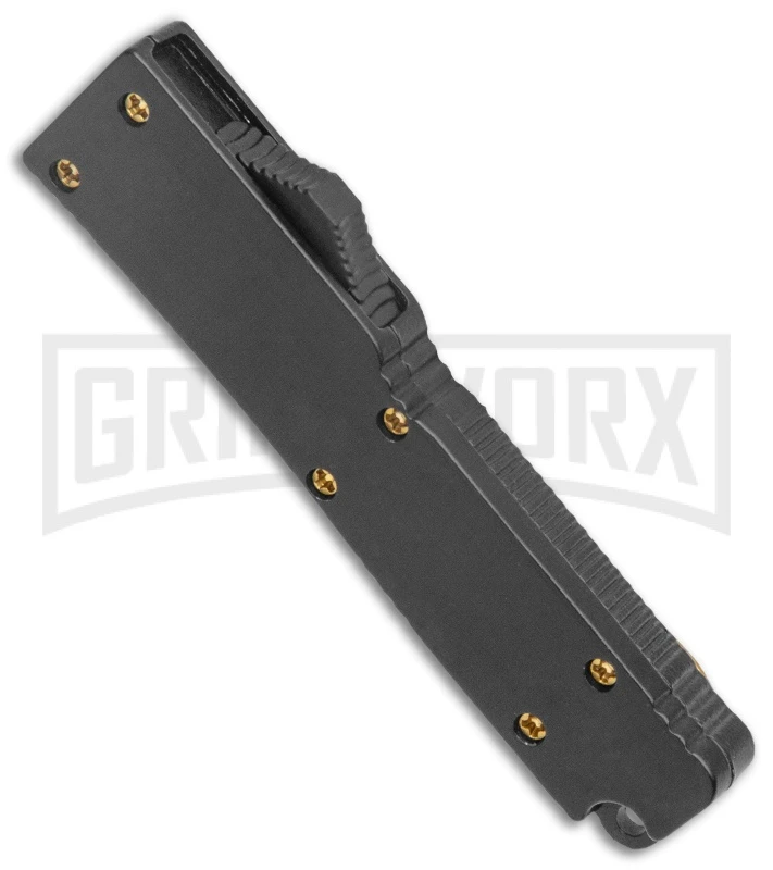 Firecracker Mini Black D/A OTF Automatic Knife - Gold Dagger 4 Firecracker Mini Black D/A OTF Automatic Knife - Gold Dagger - Image 2