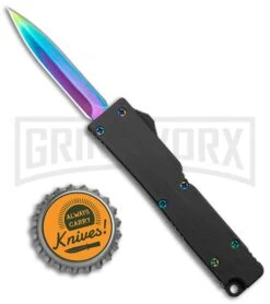 Firecracker Mini Black D/A OTF Automatic Knife - Rainbow Dagger 9 Firecracker Mini Black D/A OTF Automatic Knife - Rainbow Dagger -Grindworx Firecracker Mini Black DA OTF Auto Rainbow Dagger GX 37856 jr bottlecap large