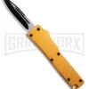 Firecracker Mini Gold D/A OTF Automatic Knife - Black Plain -Grindworx Firecracker Mini Gold DA OTF Automatic Knife Black Plain BHQ 181323 td large