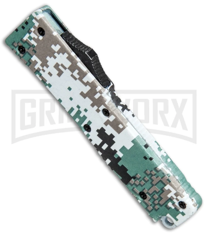 Firecracker Mini Green Digi Camo D/A OTF Automatic Knife - Black Plain 4 Firecracker Mini Green Digi Camo D/A OTF Automatic Knife - Black Plain - Image 2