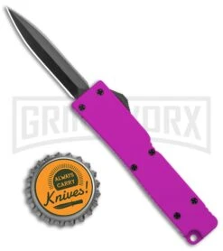 Firecracker Mini Purple D/A OTF Automatic Knife - Black Dagger -Grindworx Firecracker Mini Purple DA OTF Auto Black Dagger GX 37874 jr bottlecap large