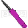 Firecracker Mini Purple D/A OTF Automatic Knife - Black Dagger -Grindworx Firecracker Mini Purple DA OTF Auto Black Dagger GX 37874 jr large