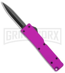 Firecracker Mini Purple D/A OTF Automatic Knife - Black Dagger