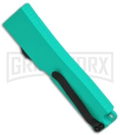 Firecracker Mini Robin Egg D/A OTF Automatic Knife - Black Dagger 8 Firecracker Mini Robin Egg D/A OTF Automatic Knife - Black Dagger -Grindworx Firecracker Mini Robin Egg DA OTF Auto Black Dagger GX 37855 jr side large