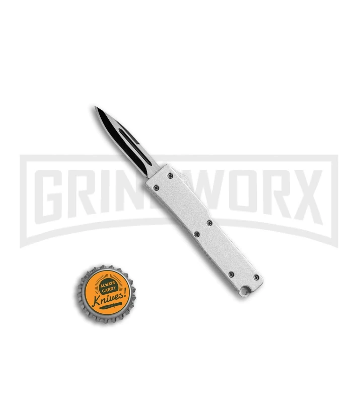 Firecracker Mini Silver D/A OTF Automatic Knife - Drop Point Two Tone 6 Firecracker Mini Silver D/A OTF Automatic Knife - Drop Point Two Tone - Image 4