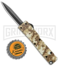 Firecracker Mini Tan Digi Camo D/A OTF Automatic Knife - Black Dagger -Grindworx Firecracker Mini Tan Digi Camo DA OTF Auto Black Dagger GX 37873 jr bottlecap large