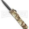 Firecracker Mini Tan Digi Camo D/A OTF Automatic Knife - Black Dagger -Grindworx Firecracker Mini Tan Digi Camo DA OTF Auto Black Dagger GX 37873 jr large