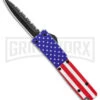 Firecracker Mini US Flag D/A OTF Automatic Knife - Black Dagger Serr -Grindworx Firecracker Mini US Flag DA OTF Auto Black Dagger Serr GX 38225 jr large