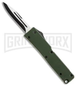 Firecracker Mini OD Green D/A OTF Automatic Knife - 2 Tone, Black Plain Dagg