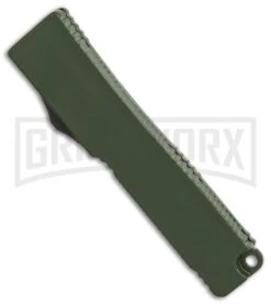 Firecracker Mini OD Green D/A OTF Automatic Knife - 2 Tone, Black Plain Dagg -Grindworx Firecracker Mini green da black BP 15127 er side large