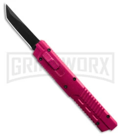 Firecracker XL Pink DA/OTF Automatic Knife - Tanto Black