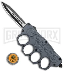 Atomic Gray OTF Automatic Knuckle Knife Biker USA - Dagger Two-Tone 11 Atomic Gray OTF Automatic Knuckle Knife Biker USA - Dagger Two-Tone -Grindworx Gray OTF Auto Knuckle Knife Biker USA Dagger TT GX 35892 jr bottlecap large