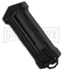 Kershaw Kapsule Manual Slide OTF Knife - Black Plain -Grindworx Kershaw Jen Anso Kapsule Manual Sliding Button Lock OTF Knife 1in Black SW BHQ 177725 td spine large