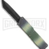 Lightning Camo D/A OTF Automatic Knife - Tanto Black Serr -Grindworx LIghtning Camo DA OTF Auto Tanto Black Serr GX 39052 jr large