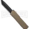 Lightning Tan D/A OTF Automatic Knife - Tanto Black Serr 1 Lightning Tan D/A OTF Automatic Knife - Tanto Black Serr -Grindworx Lighting Tan DA OTF AK Tanto Black Serr GX 41285 td large