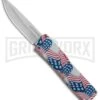 Lightning American Flag D/A OTF Automatic Knife - Satin Plain -Grindworx Lightning American Flag DA OTF Auto Satin GX 33330 jr large