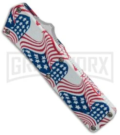 Lightning American Flag D/A OTF Automatic Knife - Satin Plain 7 Lightning American Flag D/A OTF Automatic Knife - Satin Plain -Grindworx Lightning American Flag DA OTF Auto Satin GX 33330 jr spine large