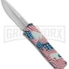 Lightning American Flag D/A OTF Automatic Knife - Satin Serr -Grindworx Lightning American Flag DA OTF Auto Satin Serr GX 33331 jr large