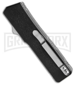 Lightning Black D/A OTF Automatic Knife - Clip Point Black -Grindworx Lightning Black DA OTF AK Clip Point Black GX 42239 td side large