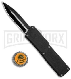 Lightning Black D/A OTF Automatic Knife - Dagger Two-Tone Plain 9 Lightning Black D/A OTF Automatic Knife - Dagger Two-Tone Plain -Grindworx Lightning Black DA OTF Auto Dagger TT Plain GX 30807 jr bottlecap large