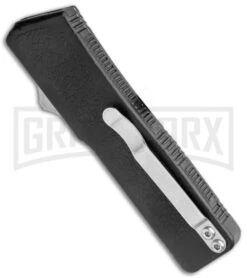 Lightning Black D/A OTF Automatic Knife - Tanto Two Tone Serrated -Grindworx Lightning Black DA OTF Auto Tanto Serr TT GX 34381 jr side large