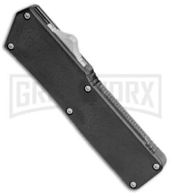 Lightning Black D/A OTF Automatic Knife - Tanto Two Tone Serrated -Grindworx Lightning Black DA OTF Auto Tanto Serr TT GX 34381 jr spine large