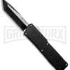 Lightning Black D/A OTF Automatic Knife - Tanto Two Tone 2 Lightning Black D/A OTF Automatic Knife - Tanto Two Tone -Grindworx Lightning Black DA OTF Auto Tanto TT GX 33422 jr large