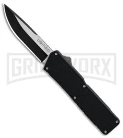 Lightning Black D/A OTF Automatic Knife - Two-Tone Plain