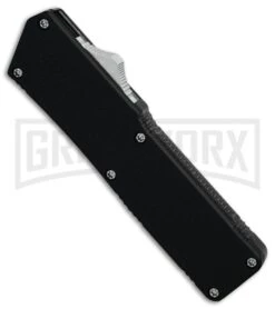 Lightning Black D/A OTF Automatic Knife - Two-Tone Plain -Grindworx Lightning Black DA Two Tone Plain BP 30337 er spine large