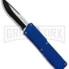 Lightning Blue D/A OTF Automatic Knife - Tow-Tone Serr