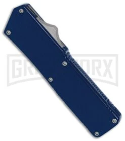 Lightning Blue D/A OTF Automatic Knife - Black Dagger 8 Lightning Blue D/A OTF Automatic Knife - Black Dagger -Grindworx Lightning Blue DA Black Dagger BP 27476 er spine large
