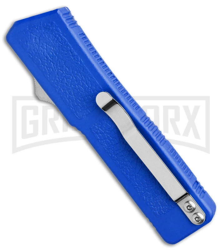 Lightning Blue D/A OTF Automatic Knife - Tanto Satin Serr 5 Lightning Blue D/A OTF Automatic Knife - Tanto Satin Serr - Image 3