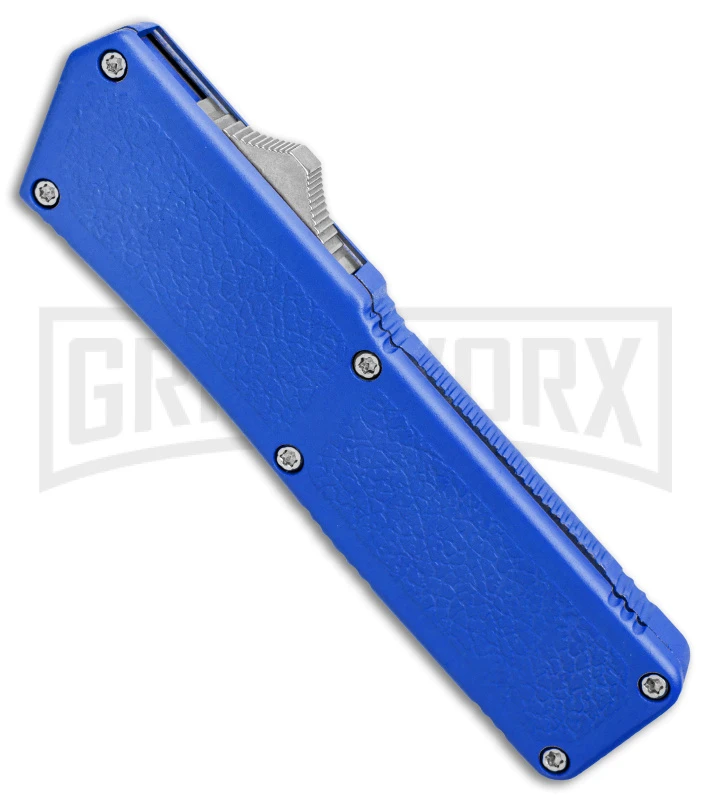 Lightning Blue D/A OTF Automatic Knife - Tanto Satin Serr 4 Lightning Blue D/A OTF Automatic Knife - Tanto Satin Serr - Image 2