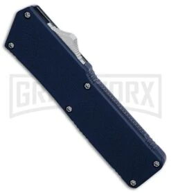 Lightning Blue D/A OTF Automatic Knife - Two-Tone Plain 8 Lightning Blue D/A OTF Automatic Knife - Two-Tone Plain -Grindworx Lightning Blue DA Two Tone Plain BP 30355 er spine large