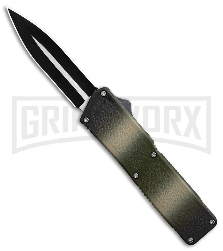 Lightning Camo D/A OTF Automatic Knife - Dagger Two-Tone Plain 3 Lightning Camo D/A OTF Automatic Knife - Dagger Two-Tone Plain