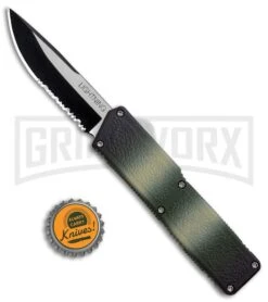 Lightning Camo D/A OTF Automatic Knife - Two-Tone Serrated 9 Lightning Camo D/A OTF Automatic Knife - Two-Tone Serrated -Grindworx Lightning Camo DA OTF Auto TT Serr GX 30813 jr bottlecap large
