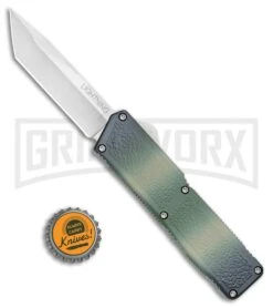 Lightning Camo D/A OTF Automatic Knife - Tanto Satin -Grindworx Lightning Camo DA OTF Auto Tanto Satin GX 34078 jr bottlecap large