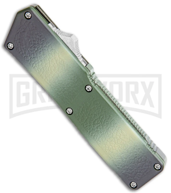 Lightning Camo D/A OTF Automatic Knife - Tanto Two Tone 4 Lightning Camo D/A OTF Automatic Knife - Tanto Two Tone - Image 2