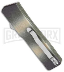 Lightning Camo D/A OTF Automatic Knife Tanto-Two Tone Black Serr -Grindworx Lightning Camo DA OTF Auto Tanto TT Serr GX 39141 jr side large