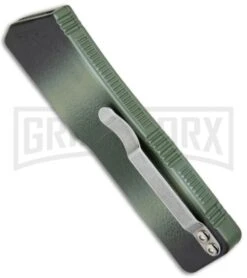 Lightning Camo D/A OTF Automatic Knife - Black Dagger Serrated -Grindworx Lightning DA OTF Camo Black Dagger Serr LNGDECAMOBS BP 20214 jr side large