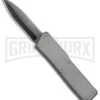 Lightning Gray D/A OTF Automatic Knife - Black Dagger -Grindworx Lightning DA OTF Gray Black Dagger BP 18952 jr large
