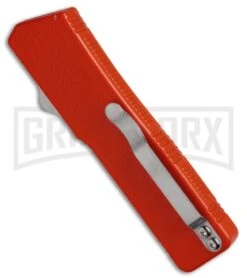 Lightning Red D/A OTF Automatic Knife - Dagger Black Plain -Grindworx Lightning DA Red Dagger Black Plain BP 20542 jr side large