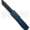 Lightning D/A Tanto OTF Automatic Knife Blue (3.25" Black) -Grindworx Lightning DA Tanto OTF Automatic Knife Blue 3in Black GX 35371 td large