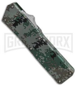 Lightning Digi Camo D/A OTF Automatic Knife - Satin Plain -Grindworx Lightning Digi Camo DA OTF Auto Satin GX 33333 jr spine large