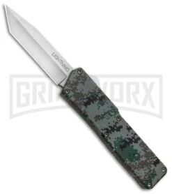 Lightning Digi Camo D/A OTF Automatic Knife - Tanto Satin