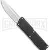 Lightning Elite Black D/A OTF Automatic Knife - Drop Point Satin Plain -Grindworx Lightning Elite Black DA OTF Auto DP Satin GX 35942 jr large
